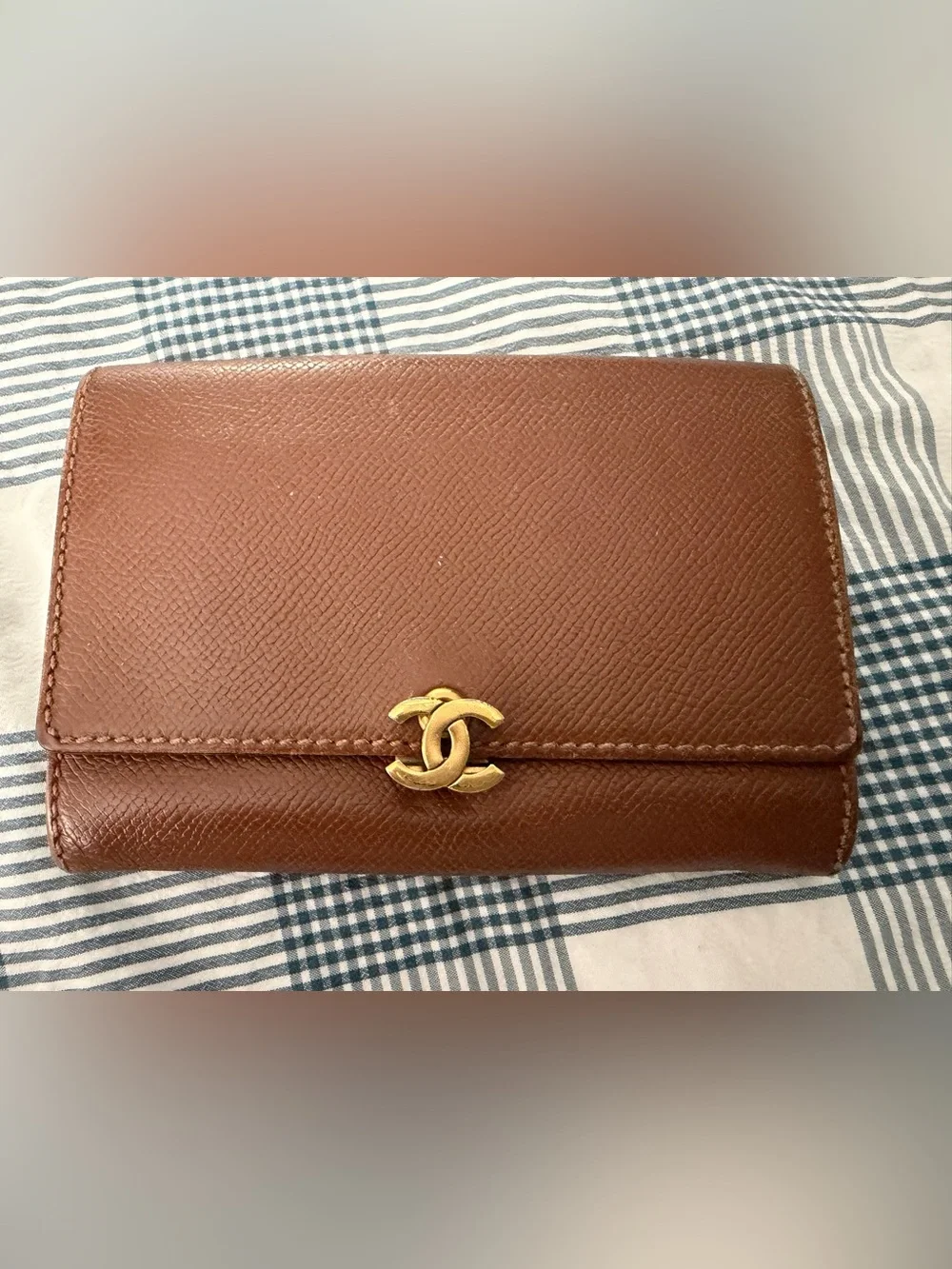 Chanel Brown Leather CC Logo Wallet